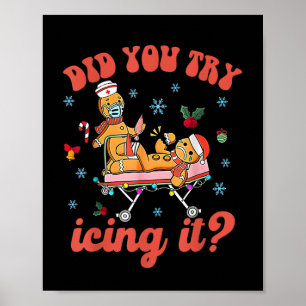 Póster Navidades Divertidos Enfermeras Gingerbread Hombre