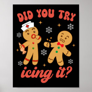 Póster Navidades Divertidos Enfermeras Gingerbread Hombre