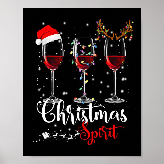 Póster Navidades Divertidos Espíritus Gles Of Wine Xmas H (Frente)