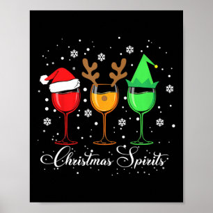 Póster Navidades Divertidos Espíritus Gles Of Wine Xmas H