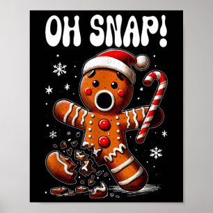 Póster Navidades divertidos Gingerbread Man Oh Snap Set P