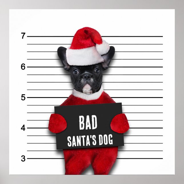 Póster Navidades divertidos Mugshot Bad Santa's Dog (Frente)