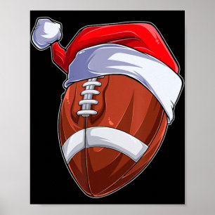 Póster Navidades divertidos pelota de fútbol Santa Hat Sp