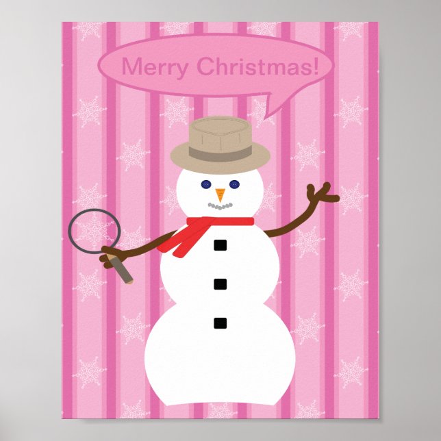Póster Navidades divertidos y entusiastas Detective Snowm (Frente)