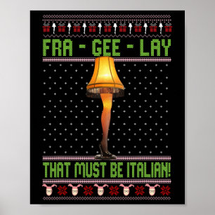 Póster Navidades divertidos y frágiles navidades italiana