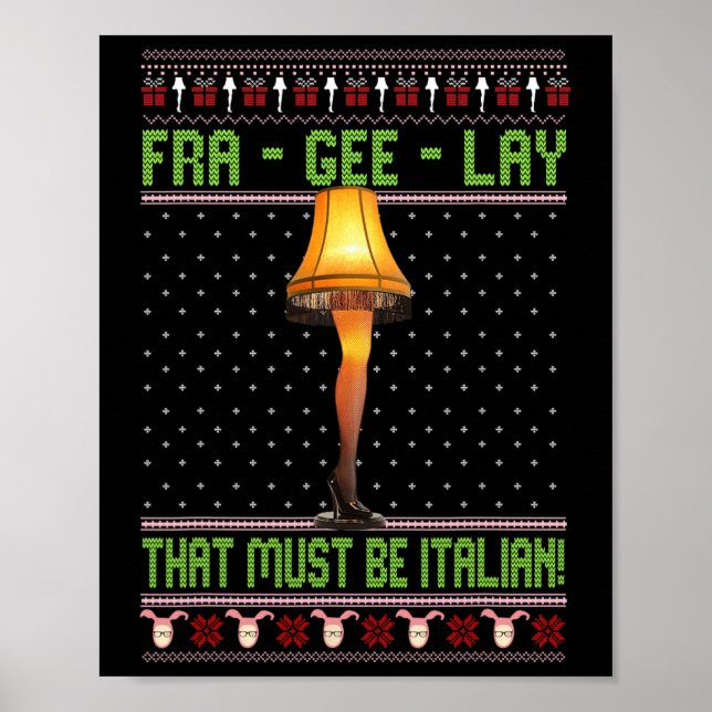 Póster Navidades divertidos y frágiles navidades italiana (Frente)