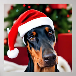 Póster Navidades Doberman