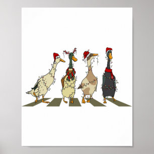 Póster Navidades Ducks Árbol Luces Navidades de pato Fa