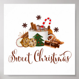 Póster Navidades dulces Frappuccino Cookie Cinnamon Art