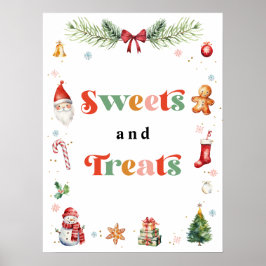 Póster Navidades Dulces Y Tratamientos De Fiesta De Cumpl