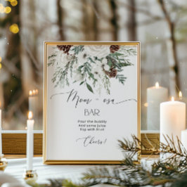 Póster Navidades ecologistas ducha bebé bar mamá-osa