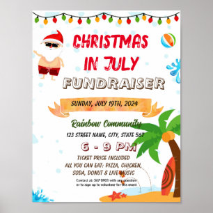 Póster Navidades editables en el volante de julio