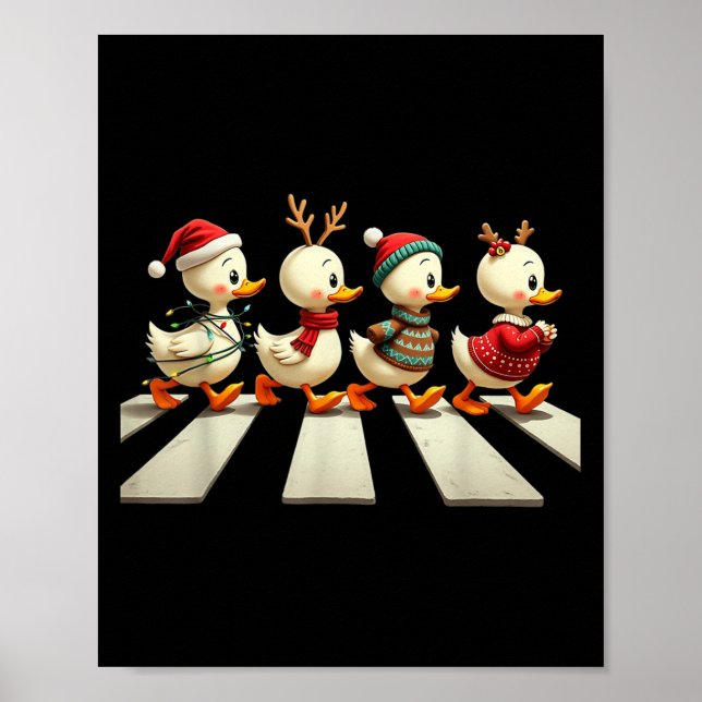 Póster Navidades educados bebé ducks desfile cruzado feri (Frente)