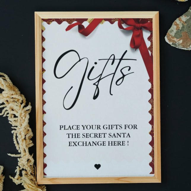 Póster Navidades elegantes Rótulo de intercambio secreto  (Subido por el creador)