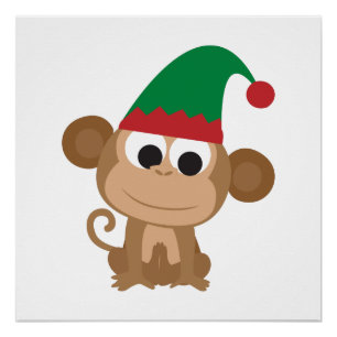 Póster Navidades Elf Monkey