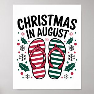 Póster Navidades En Agosto Amantes Del Verano Hombres Muj