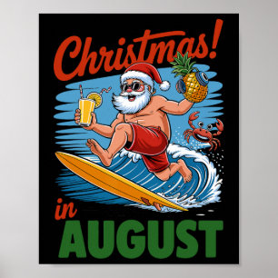 Póster Navidades En Agosto Vacaciones De Verano Graciosa