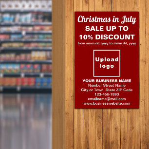 Póster Navidades en julio Business Sale Poster Rojo