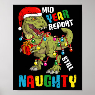 Póster Navidades En Julio Dinosaur T Rex Summer Niños