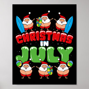Póster Navidades En Julio Fiesta De Noche De Vestido De V