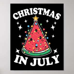 Póster Navidades En Julio Fiesta Watermelon Christmas Tre