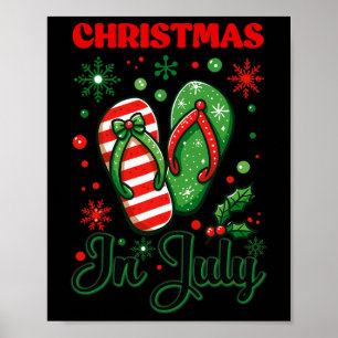 Póster Navidades En Julio Flip Flops Xmas Flip Flops Summ