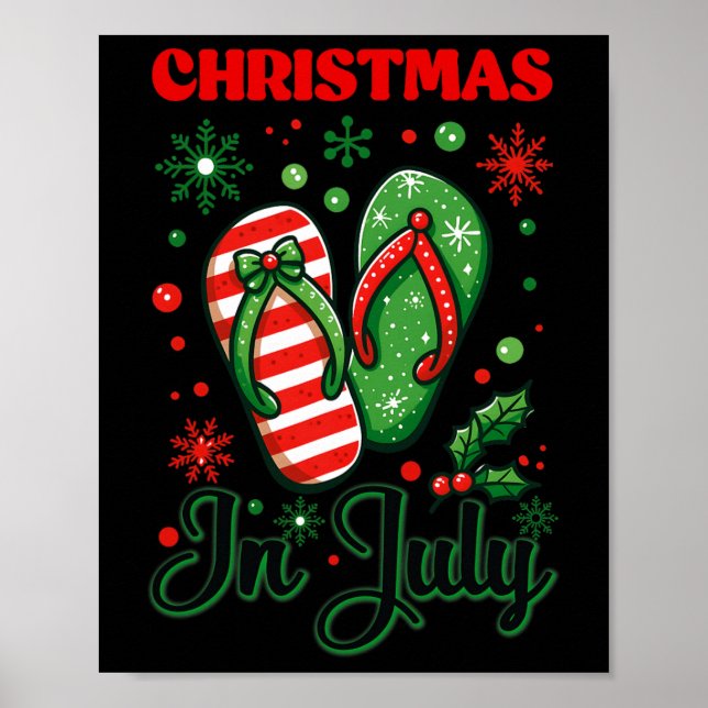 Póster Navidades En Julio Flip Flops Xmas Flip Flops Summ (Frente)