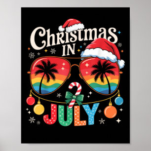 Póster Navidades En Julio Gafas De Sol Playa Santa Hat Ho