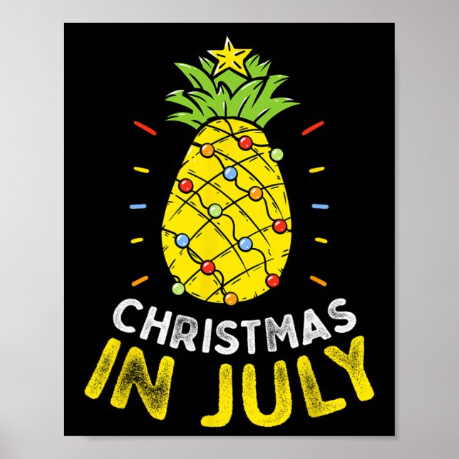Póster Navidades En Julio Niños Fiestas De Pineapple Tree (Frente)
