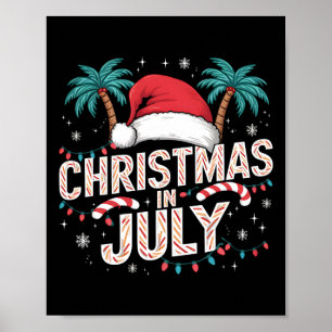 Póster Navidades En Julio Santa Hat Graciosos Xmas Hombre