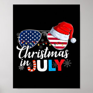 Póster Navidades En Julio Sombran La Bandera Estadouniden