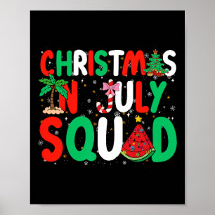 Póster Navidades En Julio Squad Funny Summer Xmas Hombres