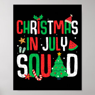 Póster Navidades En Julio Squad Funny Vacaciones De Playa