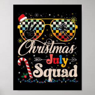 Póster Navidades En Julio Squad Sungles Summer Beach Funn