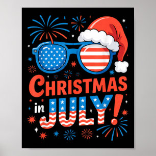 Póster Navidades En Julio Summer Beach Hawaii Santa Usa F