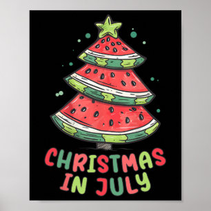 Póster Navidades En Julio Watermelon Xmas Árboles Hombres