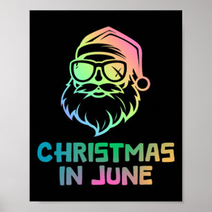 Póster Navidades En Junio Con Vacaciones De Verano Gracio