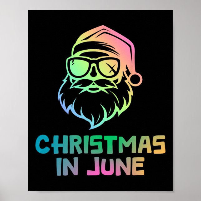 Póster Navidades En Junio Con Vacaciones De Verano Gracio (Frente)