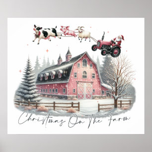 Póster Navidades en la granja, Feliz Navidad