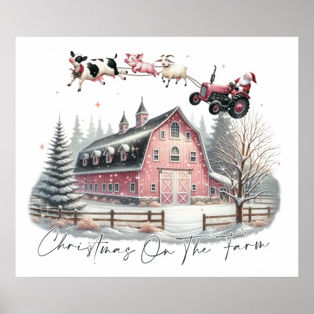 Póster Navidades en la granja, Feliz Navidad (Frente)