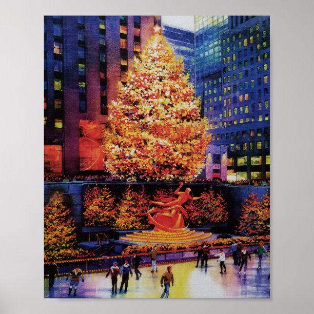 Póster Navidades en Nueva York, Rockefeller Center (Frente)
