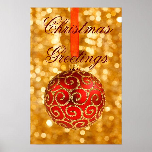 Póster Navidades En Rojo Y Oro (Frente)