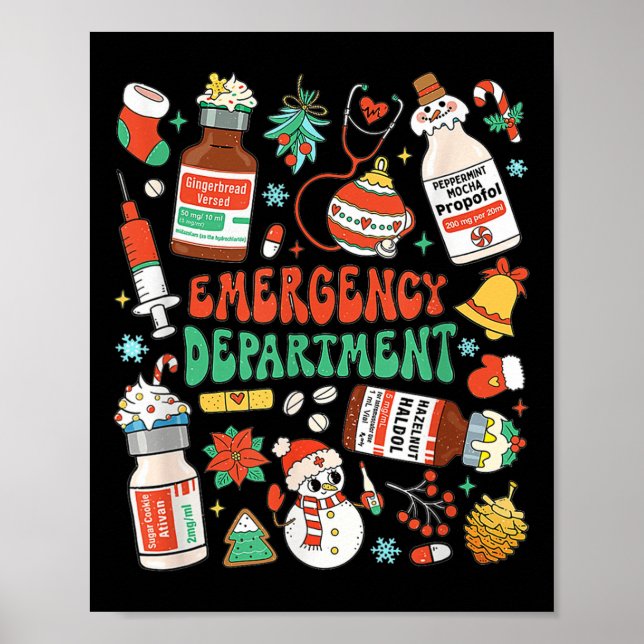 Póster Navidades Er Departamento De Emergencia De Enferme (Frente)