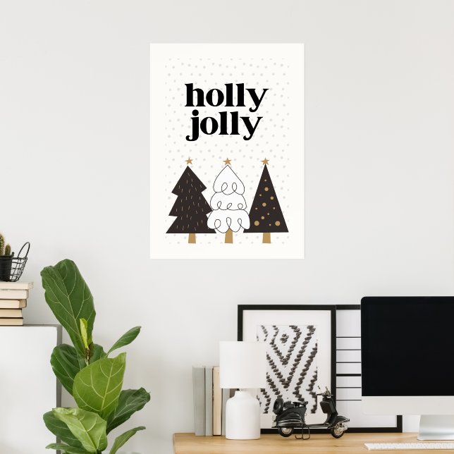 Póster Navidades escandinavos de Holly Jolly (Oficina en casa)