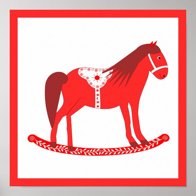 Póster Navidades escandinavos rodando caballo (Frente)