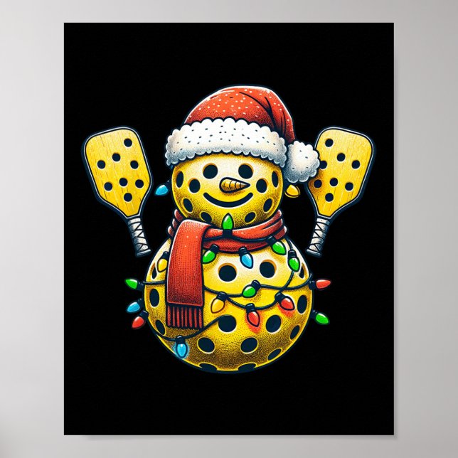 Póster Navidades escogen a Snowman Santa Hat (Frente)