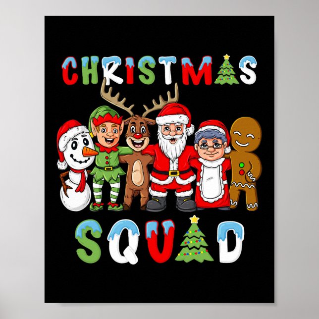 Póster Navidades Escuadrón de Chicas de renos de elfo niñ (Frente)