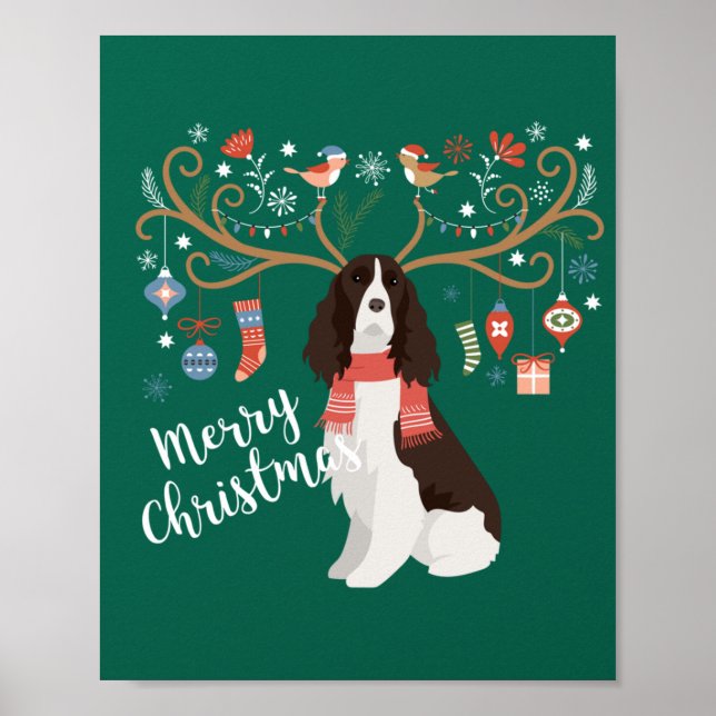Póster Navidades españoles de la primavera inglesa Perro  (Frente)