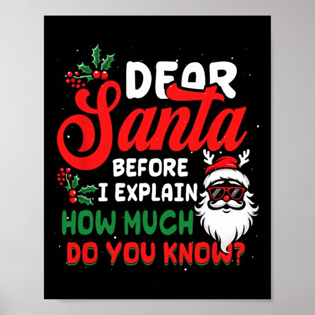 Póster Navidades Estimados Papá Noel Puedo Explicar Cuánt (Frente)