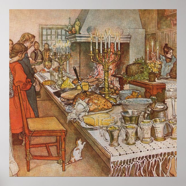 Póster Navidades Eve Carl Larsson 1904 (Frente)